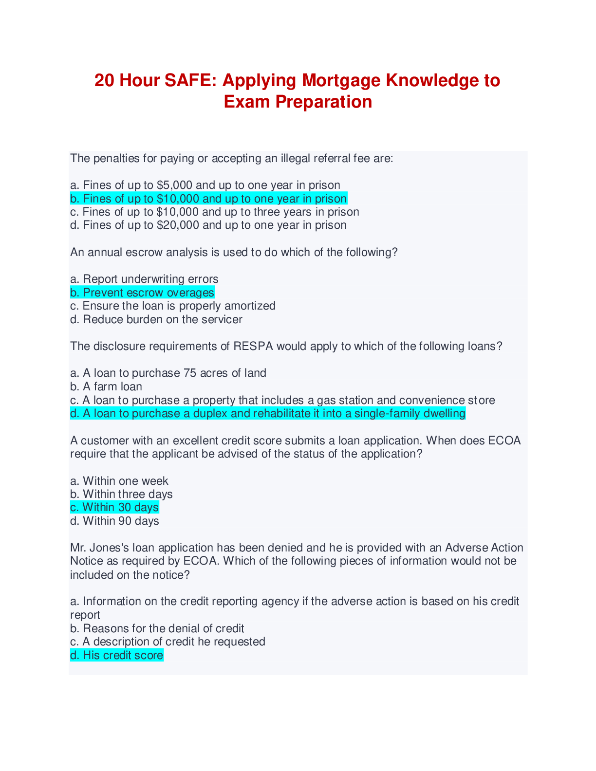 NMLS SAFE EXAM QUESTIONS AND ANSWERS LATEST UPDATE 2022 COMPLETE TOP